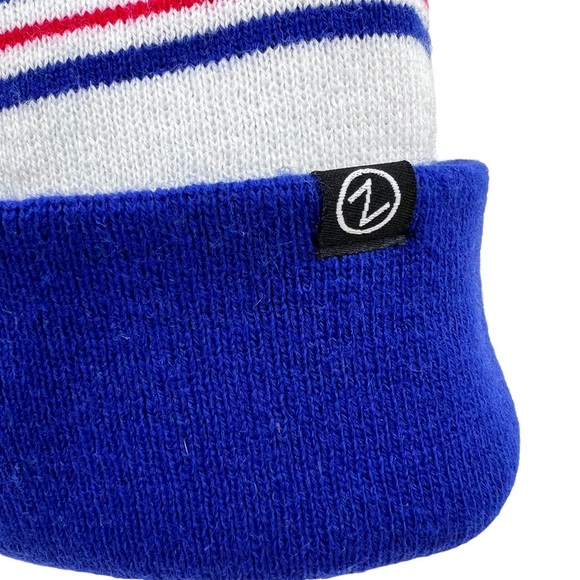 Zephyr line new Blue & white Eagles Pom Pom Knit hat - Picture 3 of 7